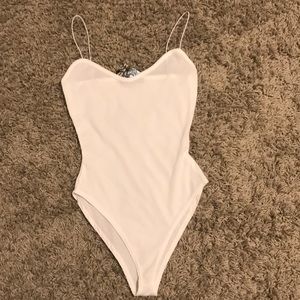white ribbed bodysuit